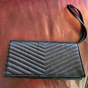Neiman Marcus Black Satin Evening Bag Wristlet / Clutch